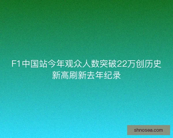 F1中国站今年观众人数突破22万创历史新高刷新去年纪录