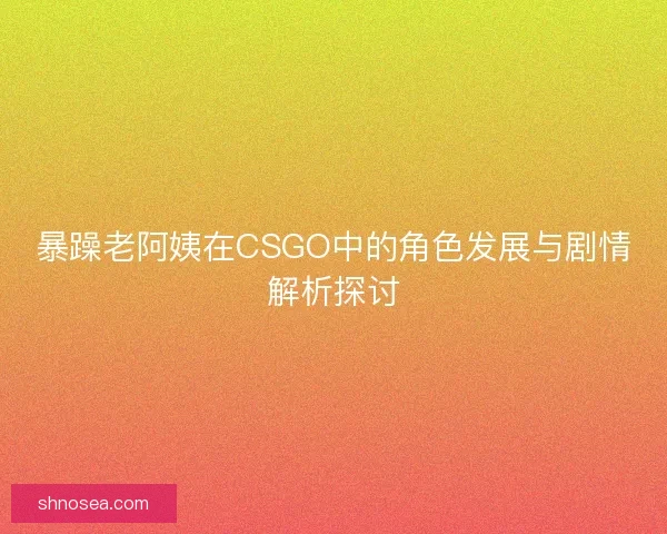 暴躁老阿姨在CSGO中的角色发展与剧情解析探讨