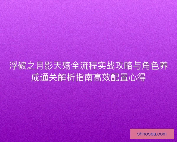 浮破之月影天殇全流程实战攻略与角色养成通关解析指南高效配置心得