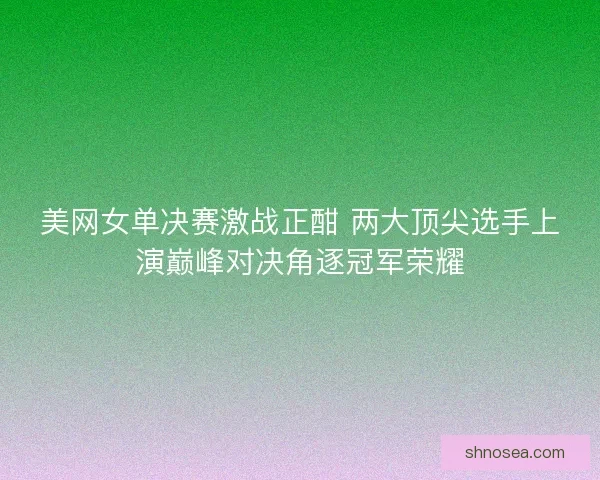 美网女单决赛激战正酣 两大顶尖选手上演巅峰对决角逐冠军荣耀 美网女单决赛激战正酣 两大顶尖选手上演巅峰对决角逐冠军荣耀